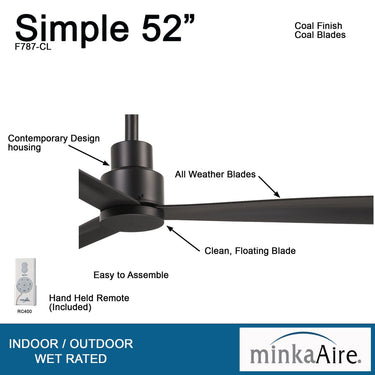 Minka Aire Simple F787 52" Outdoor Ceiling Fan 11