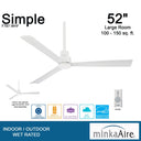 Minka Aire Simple F787 52" Outdoor Ceiling Fan 8