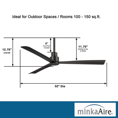 Minka Aire Simple F787 52" Outdoor Ceiling Fan 17