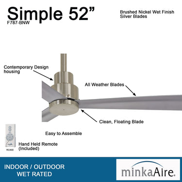 Minka Aire Simple F787 52" Outdoor Ceiling Fan 10