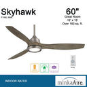 Minka Aire Skyhawk F749L 60" Ceiling Fan W/ Led Light Kit 6