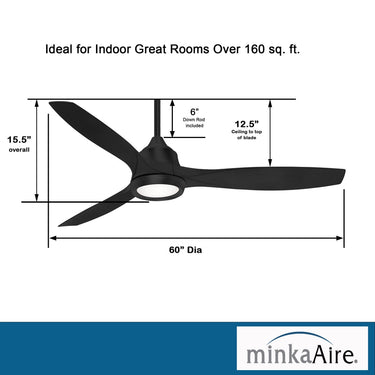 Minka Aire Skyhawk F749L 60" Ceiling Fan W/ Led Light Kit 9