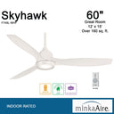 Minka Aire Skyhawk F749L 60" Ceiling Fan W/ Led Light Kit 8