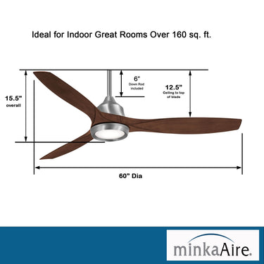 Minka Aire Skyhawk F749L 60" Ceiling Fan W/ Led Light Kit 10