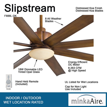 Minka Aire Slipstream LED 65" Ceiling Fan W/ LED Light Kit - F888L 2