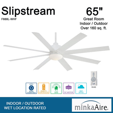 Minka Aire Slipstream LED 65" Ceiling Fan W/ LED Light Kit - F888L 4