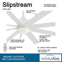 Minka Aire Slipstream LED 65" Ceiling Fan W/ LED Light Kit - F888L 5
