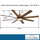 Minka Aire Slipstream LED 65" Ceiling Fan W/ LED Light Kit - F888L 