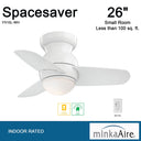 Minka Aire Spacesaver LED 26" LED Ceiling Fan - F510L 2