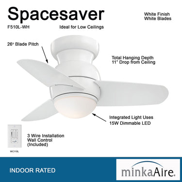 Minka Aire Spacesaver LED 26" LED Ceiling Fan - F510L 3