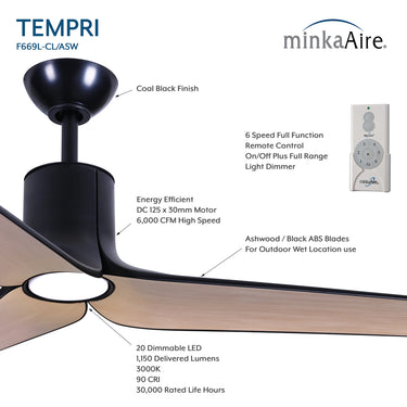 Minka Aire Tempri 56" LED Indoor/Outdoor Ceiling Fan - F669L 10