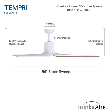 Minka Aire Tempri 56" LED Indoor/Outdoor Ceiling Fan - F669L 22