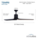 Minka Aire Tempri 56" LED Indoor/Outdoor Ceiling Fan - F669L 8