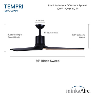 Minka Aire Tempri 56" LED Indoor/Outdoor Ceiling Fan - F669L 8