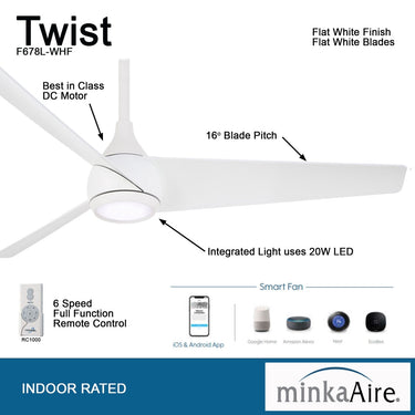 Minka Aire Twist 52" LED Ceiling Fan - F678L 11