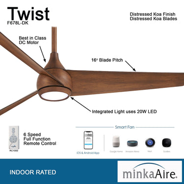 Minka Aire Twist 52" LED Ceiling Fan - F678L 5