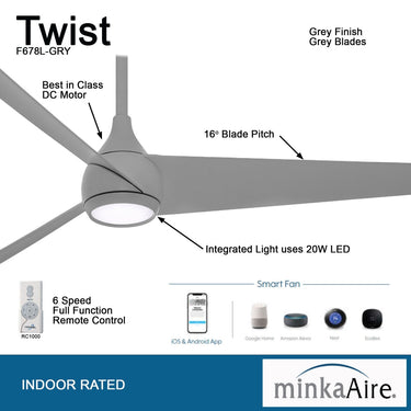 Minka Aire Twist 52" LED Ceiling Fan - F678L 8
