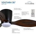 Minka Aire Ventiara 36" LED Flush Mount Indoor/Outdoor Ceiling Fan - F693L 11
