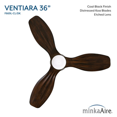 Minka Aire Ventiara 36" LED Flush Mount Indoor/Outdoor Ceiling Fan - F693L 12
