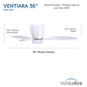 Minka Aire Ventiara 36" LED Flush Mount Indoor/Outdoor Ceiling Fan - F693L 20