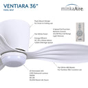 Minka Aire Ventiara 36" LED Flush Mount Indoor/Outdoor Ceiling Fan - F693L 22