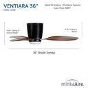Minka Aire Ventiara 36" LED Flush Mount Indoor/Outdoor Ceiling Fan - F693L 9