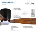 Minka Aire Ventiara 52" LED Flush Mount Indoor/Outdoor Ceiling Fan - F694L 2