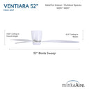 Minka Aire Ventiara 52" LED Flush Mount Indoor/Outdoor Ceiling Fan - F694L 25