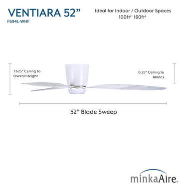 Minka Aire Ventiara 52" LED Flush Mount Indoor/Outdoor Ceiling Fan - F694L 25