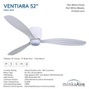 Minka Aire Ventiara 52" LED Flush Mount Indoor/Outdoor Ceiling Fan - F694L 27