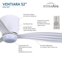 Minka Aire Ventiara 52" LED Flush Mount Indoor/Outdoor Ceiling Fan - F694L 28