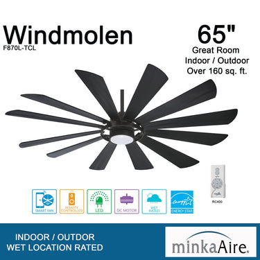 Minka Aire Windmolen F870L 65In Led Ceiling Fan 12