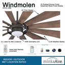 Minka Aire Windmolen F870L 65In Led Ceiling Fan 7