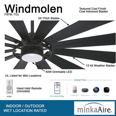 Minka Aire Windmolen F870L 65In Led Ceiling Fan 8
