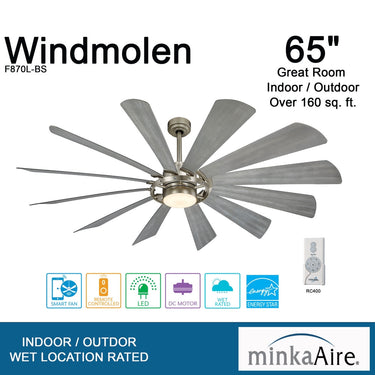 Minka Aire Windmolen F870L 65In Led Ceiling Fan 14