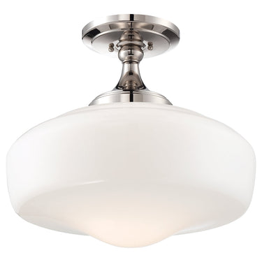 Minka-Lavery 2259-613 Signature 1 Light 17 inch Polished Nickel Semi Flush Mount 1
