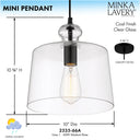 Minka Lavery 2335-66A Mini Pendant - 1 Light Mini Pendant in Coal 3