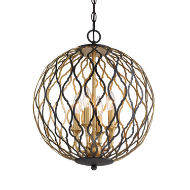Minka Lavery 2404-680 Gilded Glam 4 Light Pendant in Sand Coal With Painted And Pla 1
