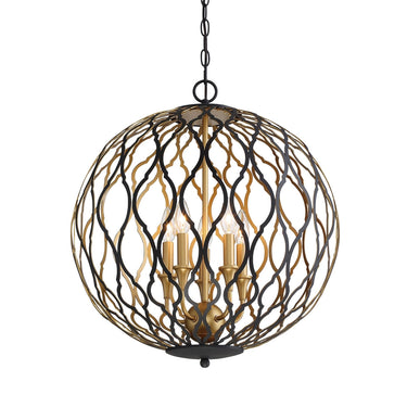 Minka Lavery 2405-680 Gilded Glam 5 Light Pendant in Sand Coal With Painted And Pla 1