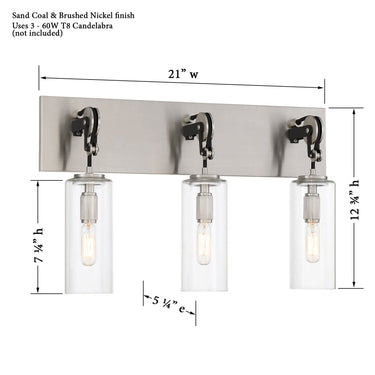 Minka Lavery 2893-691 Pullman Junction - 3 Light Bath in Coal and Brushed Nickel 3