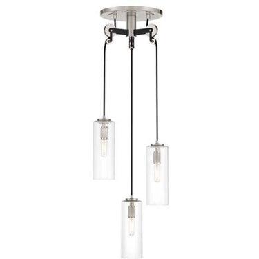 Minka Lavery 2897-691 Pullman Junction - 3 Light Pendant in Coal and Brushed Nickel 1