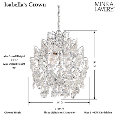 Minka Lavery 3150-77 Signature 3 Light Mini Chandelier 3