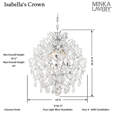 Minka Lavery 3156-77 Isabellas Crown 4 Light Mini Chandelier 3