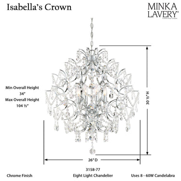 Minka Lavery 3158-77 Isabellas Crown 8 Light Chandelier 3