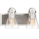 Minka Lavery 3342-098 Garrison 2 Light Bath in Brushed Nickel W/Shale Wood 1