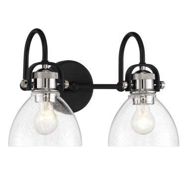 Minka Lavery 3362-572 Monico - 2 Light Bath in Matte Black and Polished Nickel 1