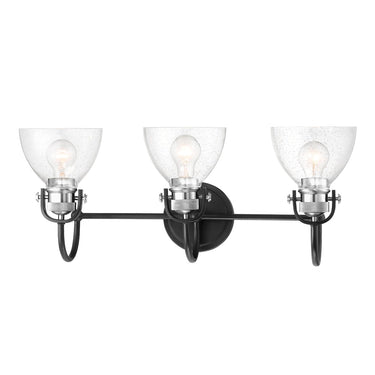 Minka Lavery 3363-572 Monico - 3 Light Bath in Matte Black and Polished Nickel 1