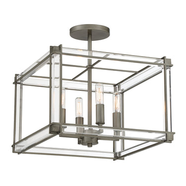 Minka Lavery 3859-756 Langen Square - 4 Light Semi Flush in Antique Nickel 1