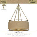 Minka Lavery 3866-695 Windward Passage 6 Light Pendant in Soft Brass 2