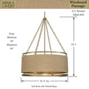 Minka Lavery 3866-695 Windward Passage 6 Light Pendant in Soft Brass 4